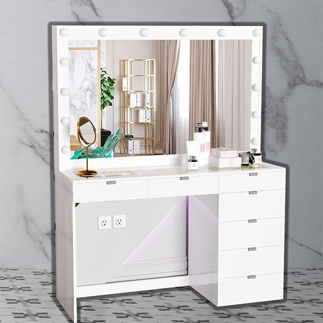 Desk Vanity Setup - Most Popular Factory Price Mirrored Vanity