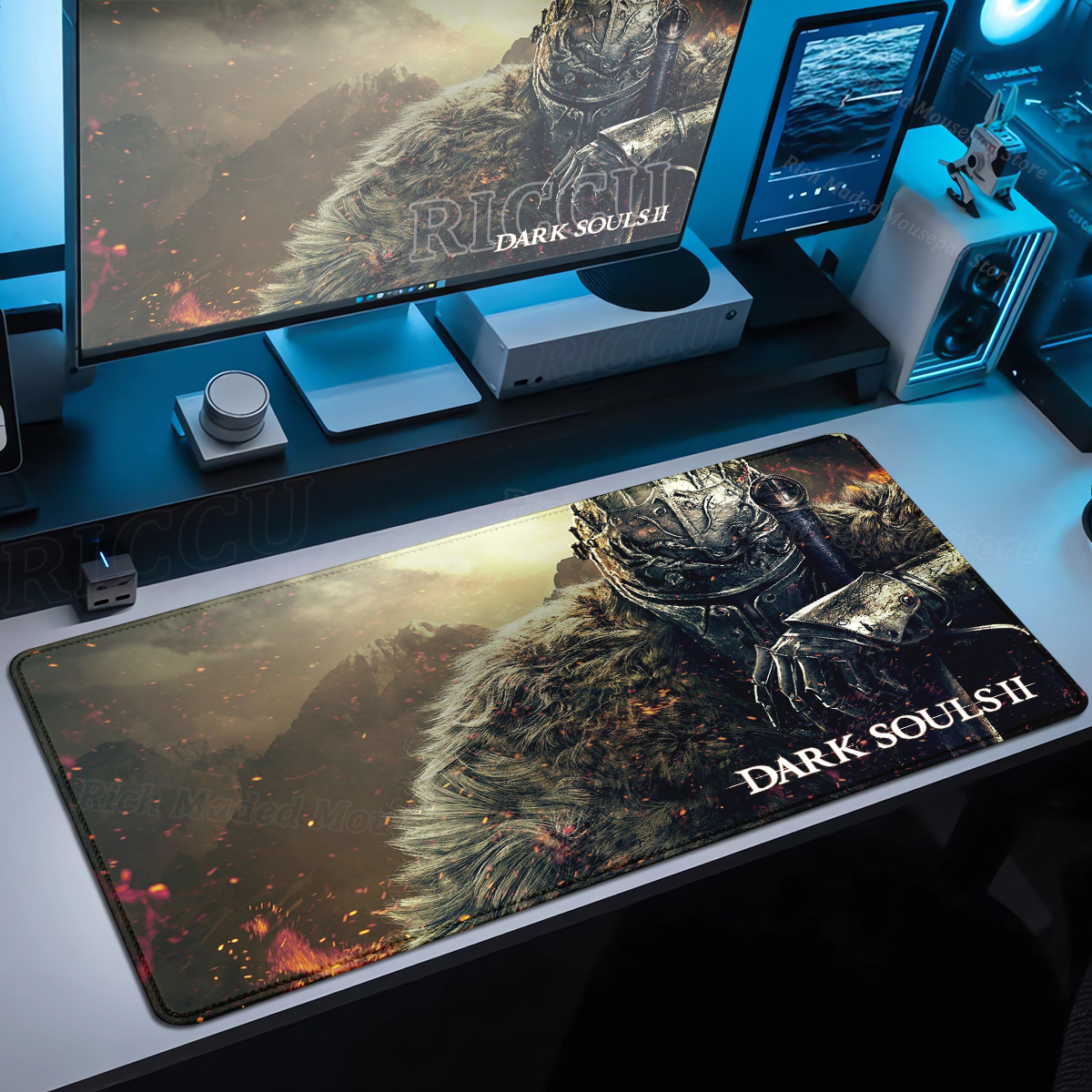 Desk Setup Dark - Game Xxl Mousepad Dark Souls Mouse
