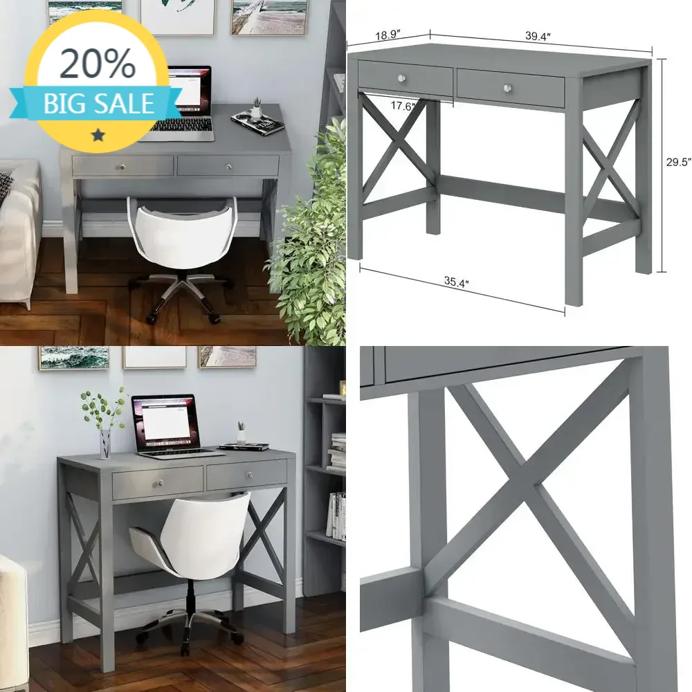 Desk Setup Grey - BestsellerBestsellerBestsellercontemporary grey desk with storage for