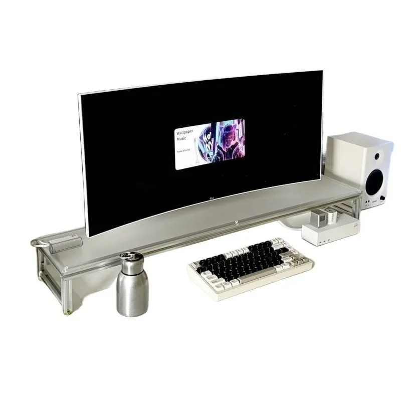 Desk Setup Diy - Aluminum Monitor Stand Acrylic Desktop Riser