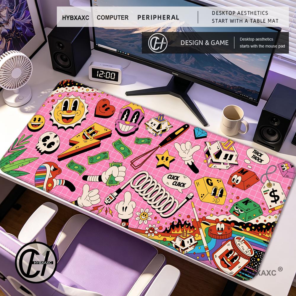 Desk Setup Diy - HYBXAXC Graffiti Mausepad Rug Desk Mat