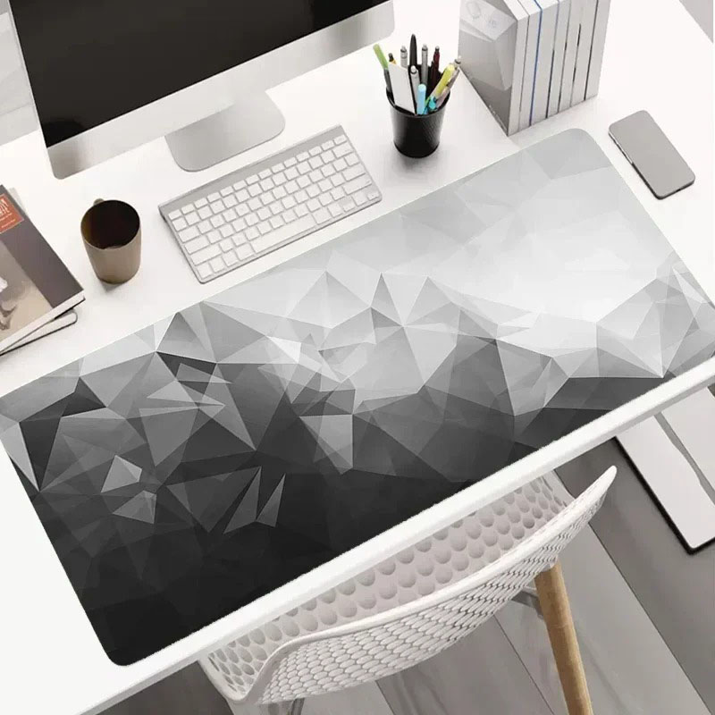 Modern Dark Geometric Tableclo - Desk Setup Grey avaliação e preço