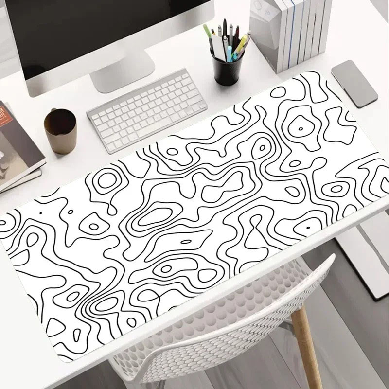 Modern Dark Geometric Tableclo - Desk Setup Grey avaliação e preço