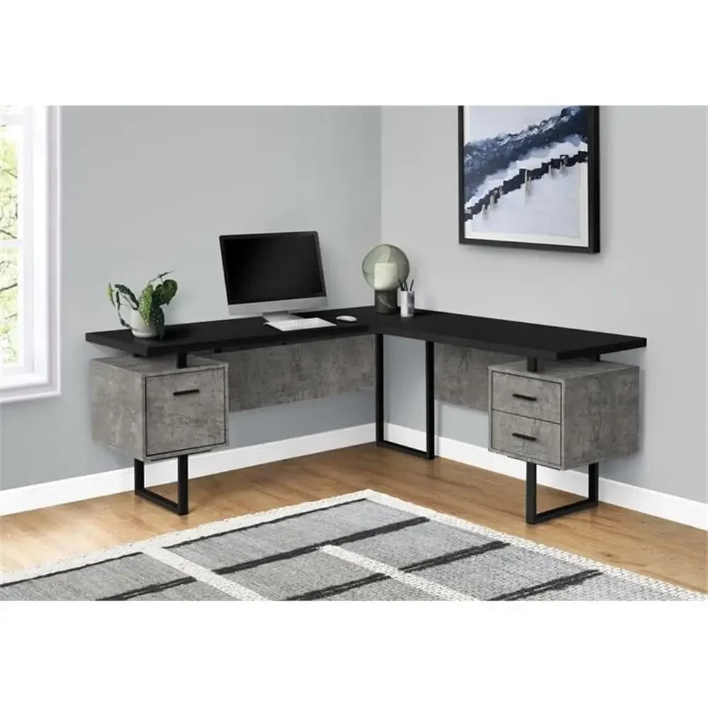L-Shaped 70 Computer Desk with - Desk Setup Grey avaliação e preço