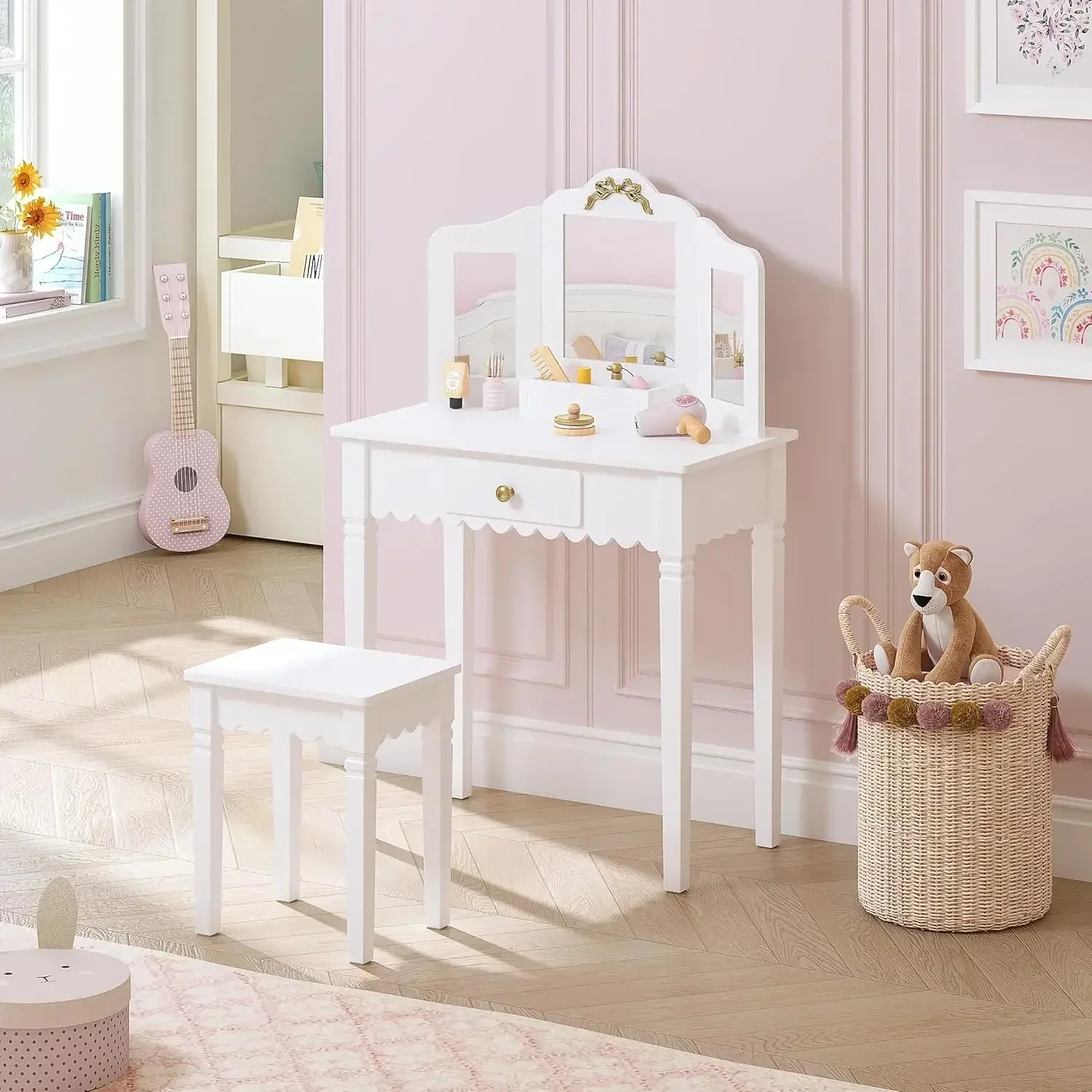 Spirich Kids Vanity Set with M - Desk Vanity Setup avaliação e preço