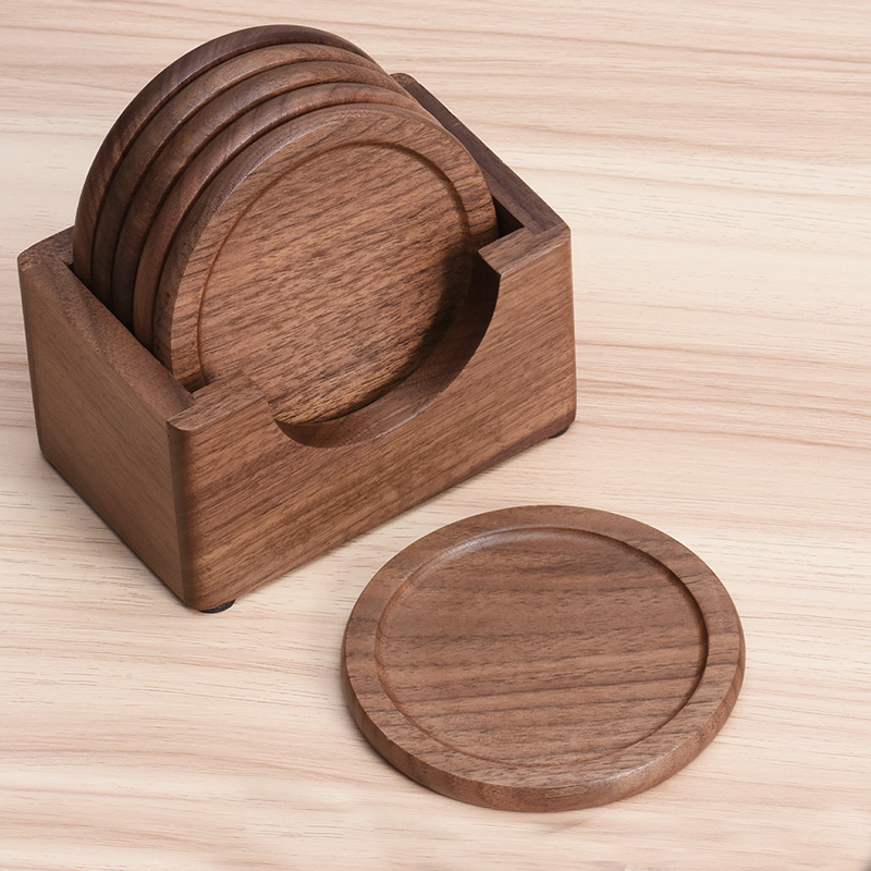 Walnut Dark Coaster Set of 6 P - Desk Setup Dark avaliação e preço