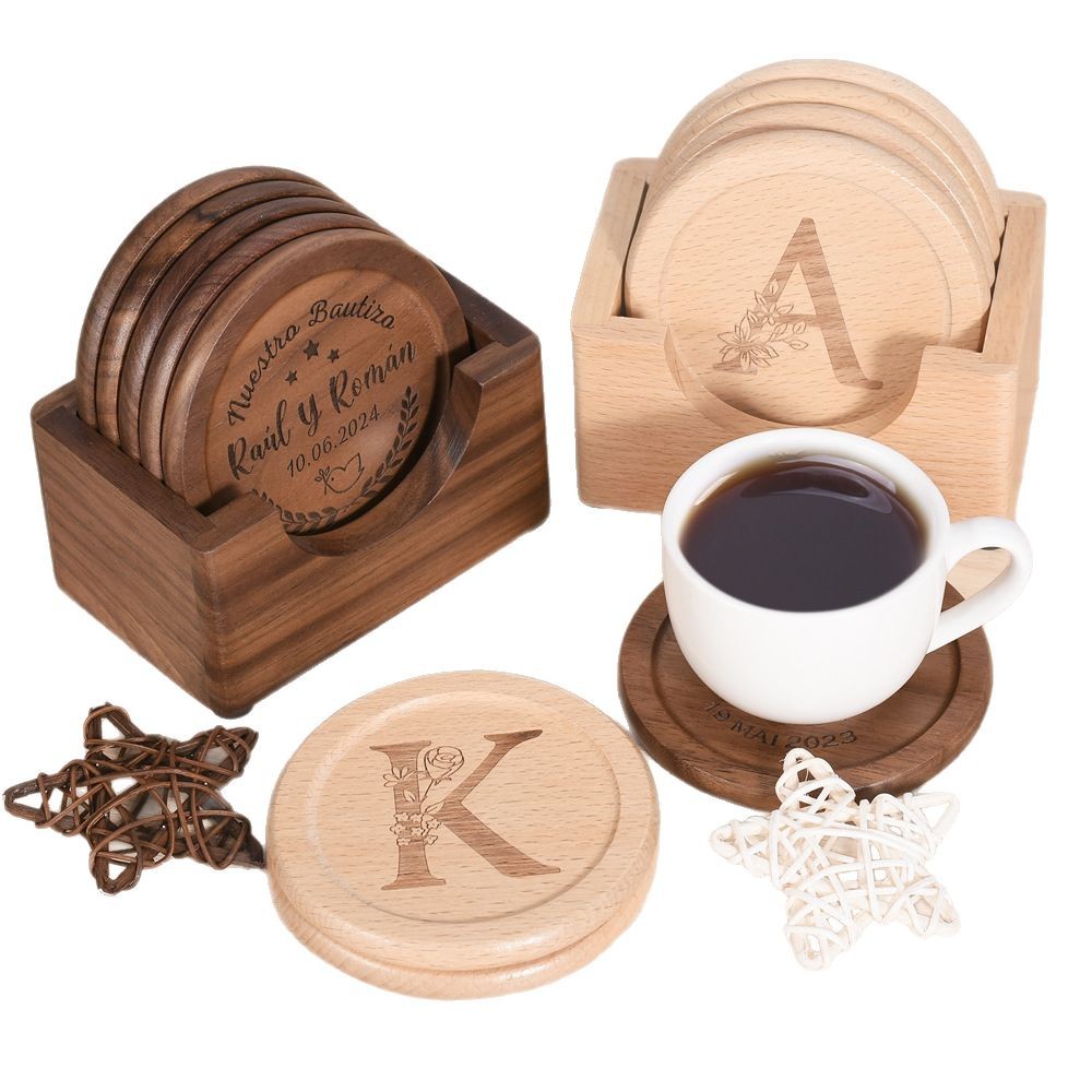 Walnut Dark Coaster Set of 6 P - Desk Setup Dark avaliação e preço