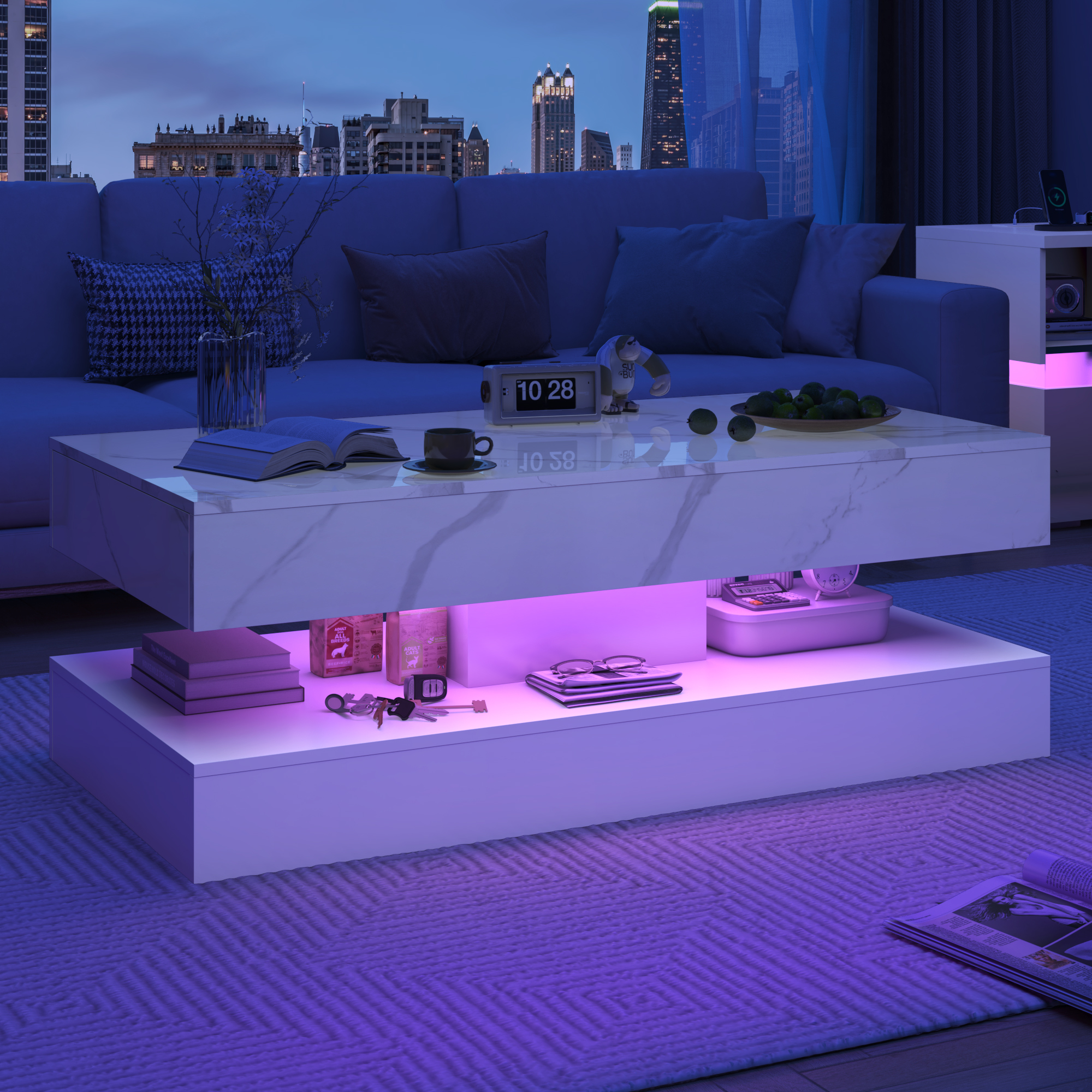 Modern Stylish Coffee Table wi - Desk Setup Minimalist avaliação e preço