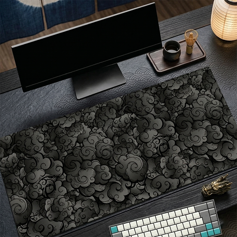 Japanese Dark Cloud Desk Mat V - Desk Setup Grey avaliação e preço