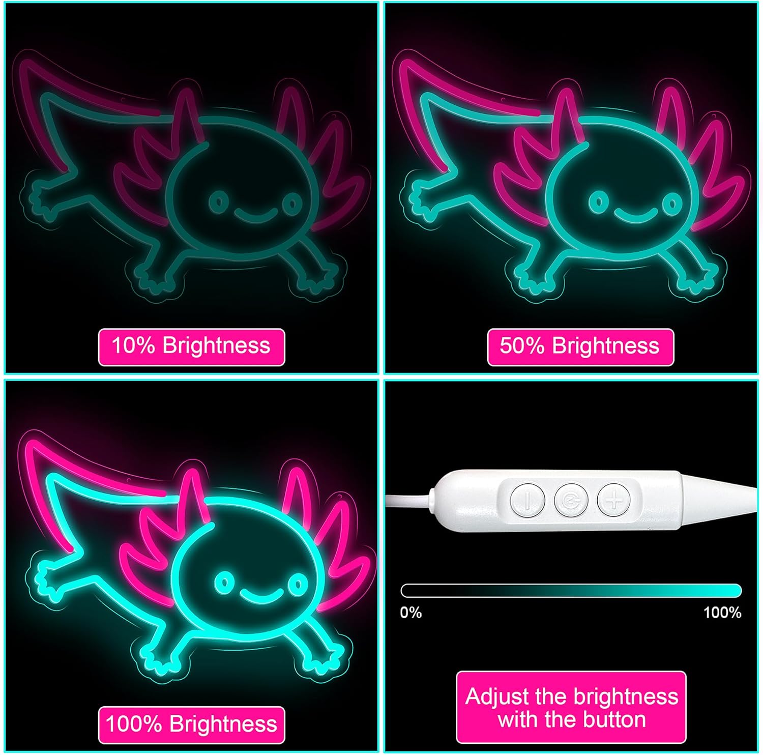 Axolotl Dragon Neon Sign Dimma - Desk Setup Studio avaliação e preço
