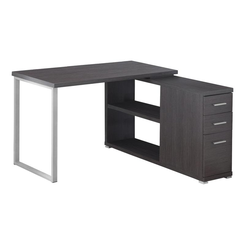 L-Shaped Computer Desk for Hom - Desk Setup Grey avaliação e preço
