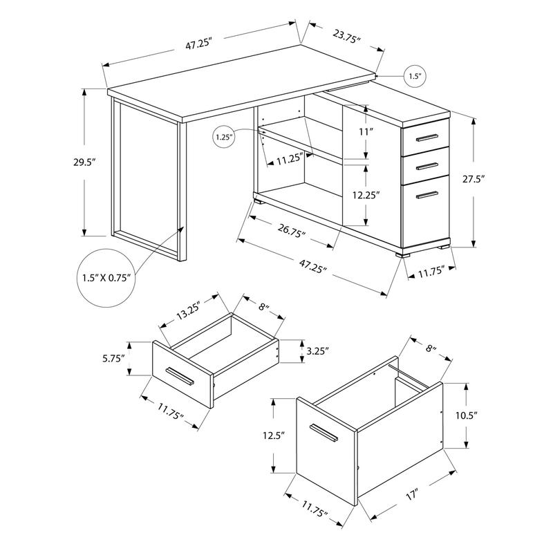 L-Shaped Computer Desk for Hom - Desk Setup Grey avaliação e preço