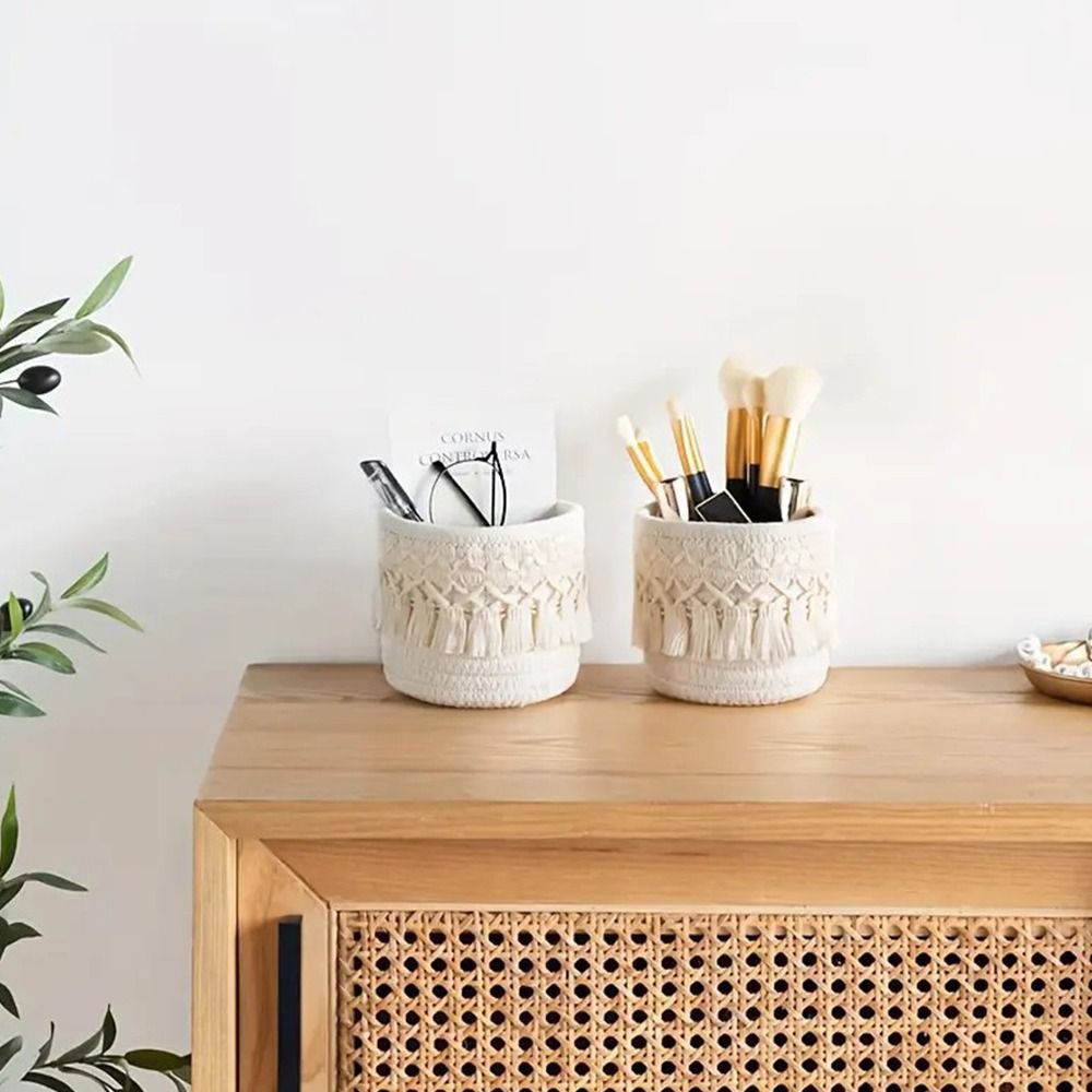 Tassels Desktop Storage Basket - Desk Setup Photo avaliação e preço