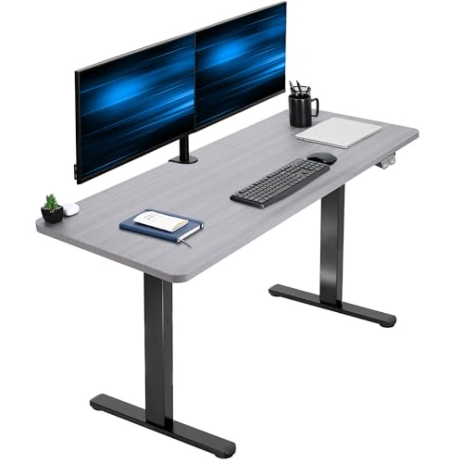 Electric 60 x 24 inch Stand Up - Desk Setup Dark avaliação e preço