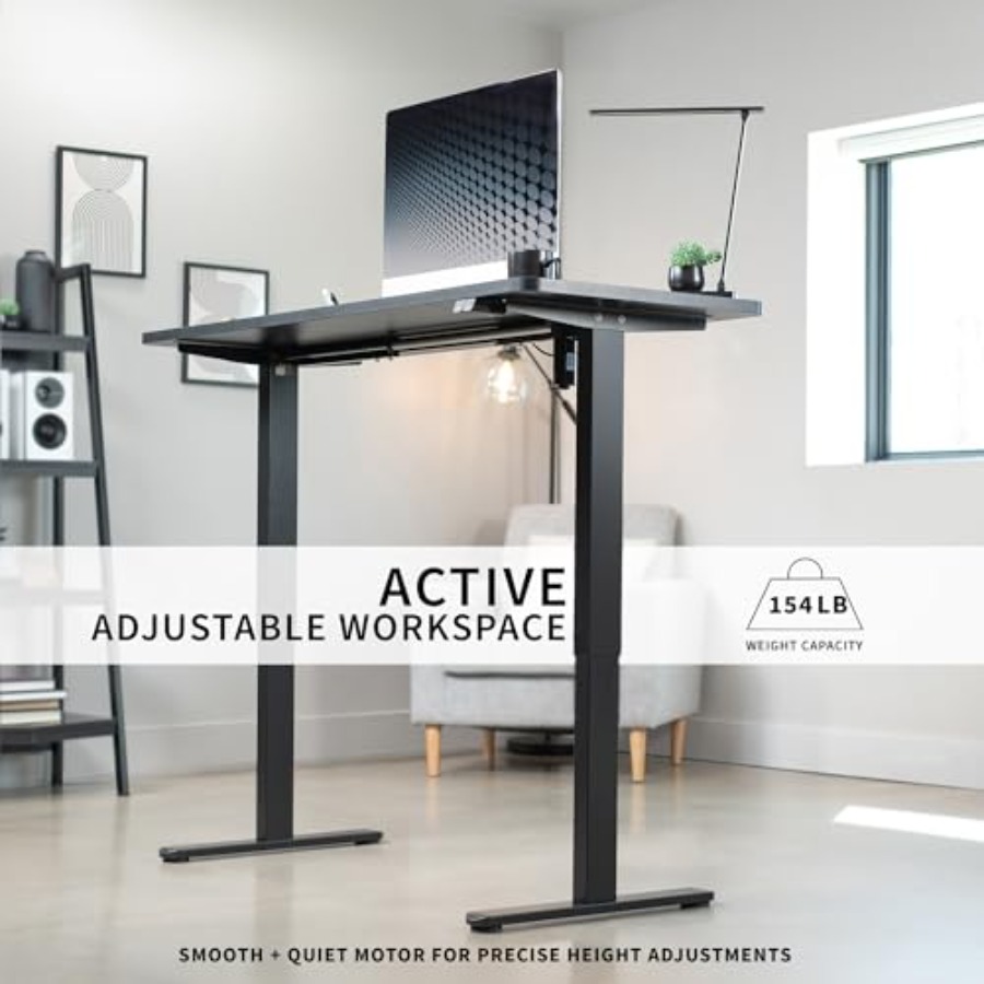 Electric 60 x 24 inch Stand Up - Desk Setup Dark avaliação e preço