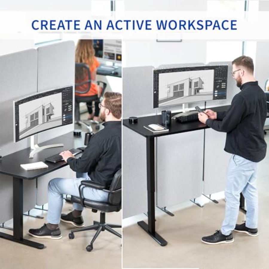 Electric 60 x 24 inch Stand Up - Desk Setup Dark avaliação e preço