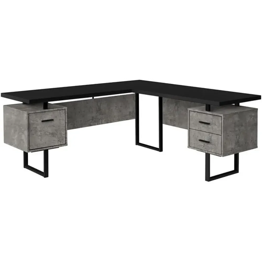 L-Shaped 70 Computer Desk with - Desk Setup Grey avaliação e preço