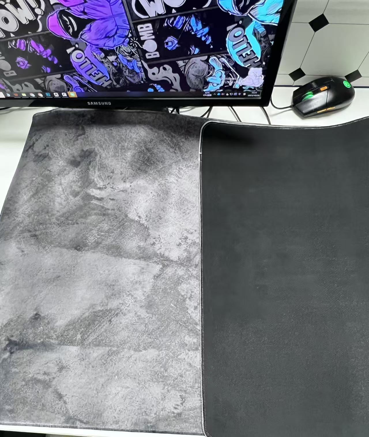 Grey Marble Big Mousepepad Mou - Desk Setup Grey avaliação e preço