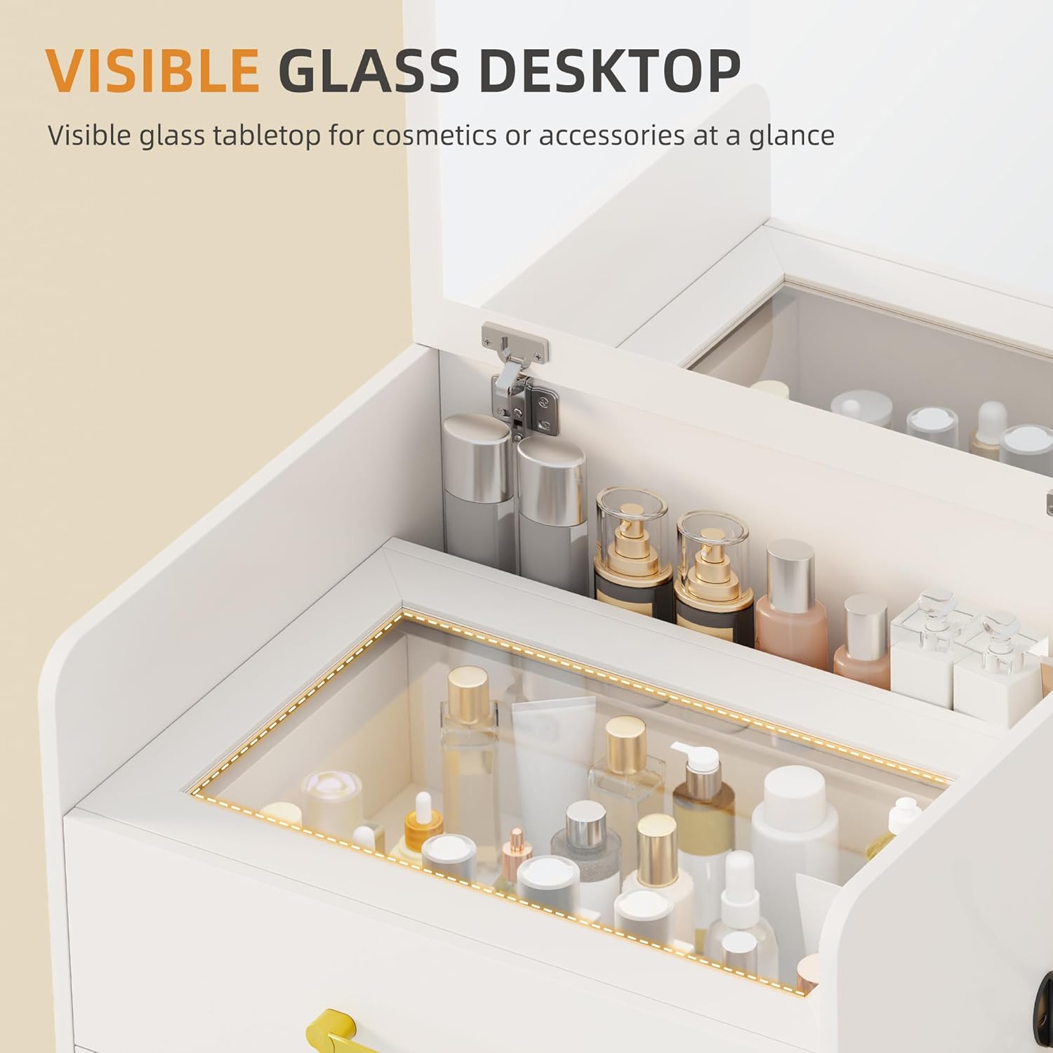 Gurexl 3 in 1 Vanity Desk with - Desk Vanity Setup avaliação e preço