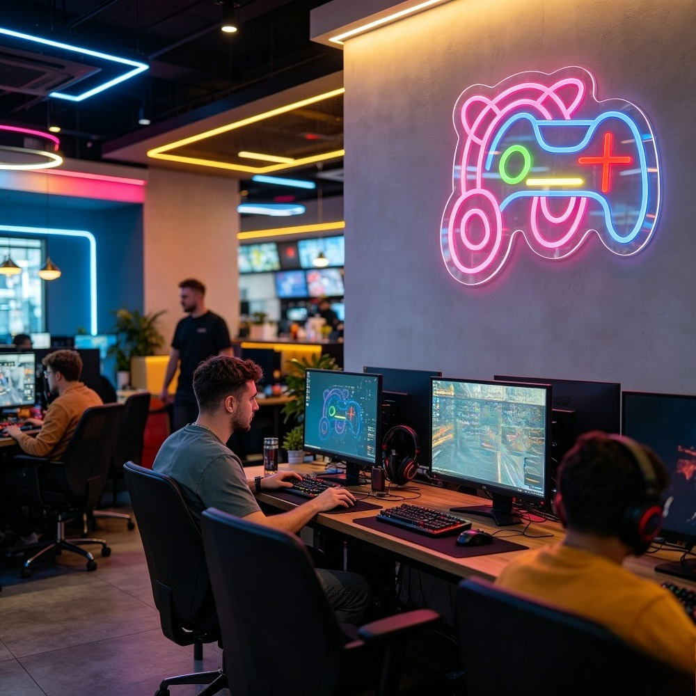 Gaming Neon Sign LED Wall Art  - Desk Setup Studio avaliação e preço