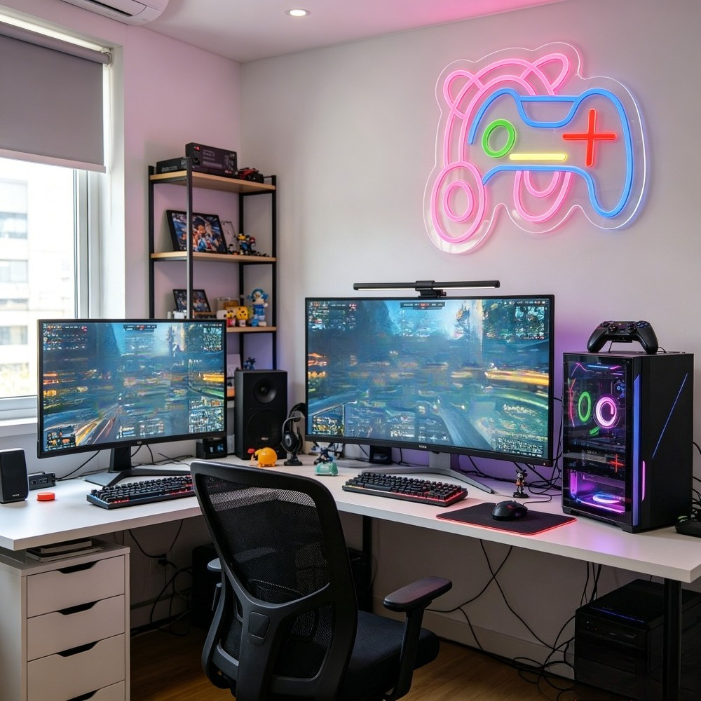 Gaming Neon Sign LED Wall Art  - Desk Setup Studio avaliação e preço
