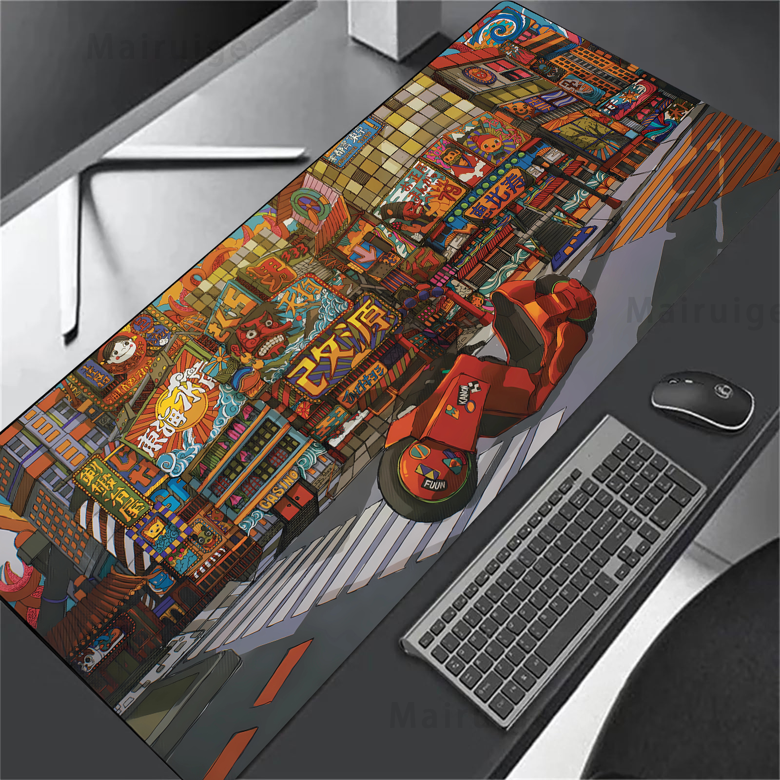 Large Mouse Pad Japanese Stree - Desk Setup Diy avaliação e preço