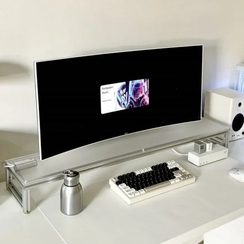 Aluminum Monitor Stand Acrylic - Desk Setup Diy avaliação e preço