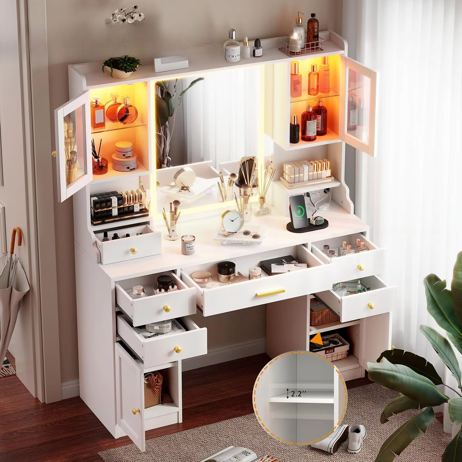 #Large Multi Storage Drawers M - Desk Vanity Setup avaliação e preço