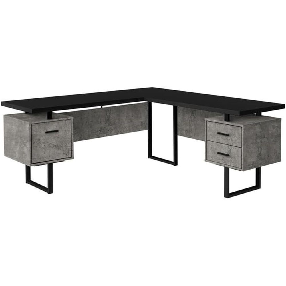L-Shaped 70 Computer Desk with - Desk Setup Grey avaliação e preço