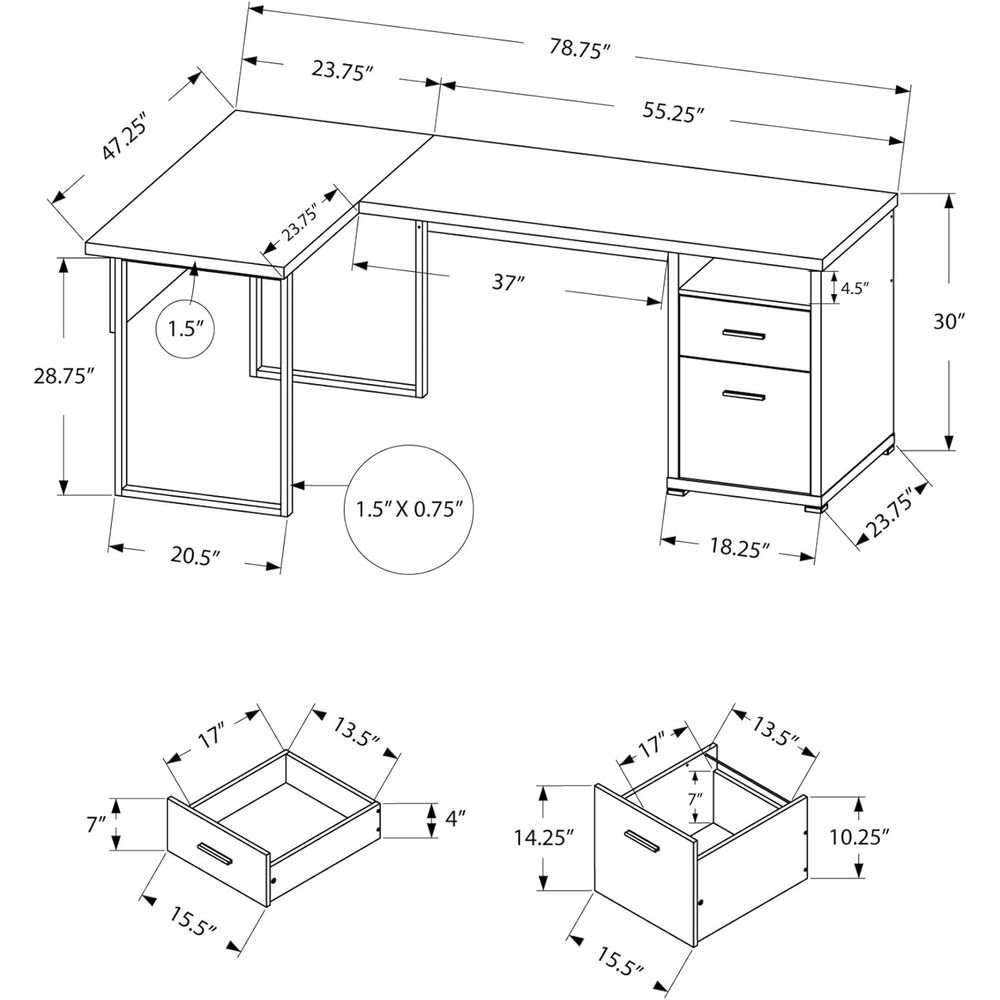 80 L-Shaped Home Office Desk w - Desk Setup Grey avaliação e preço