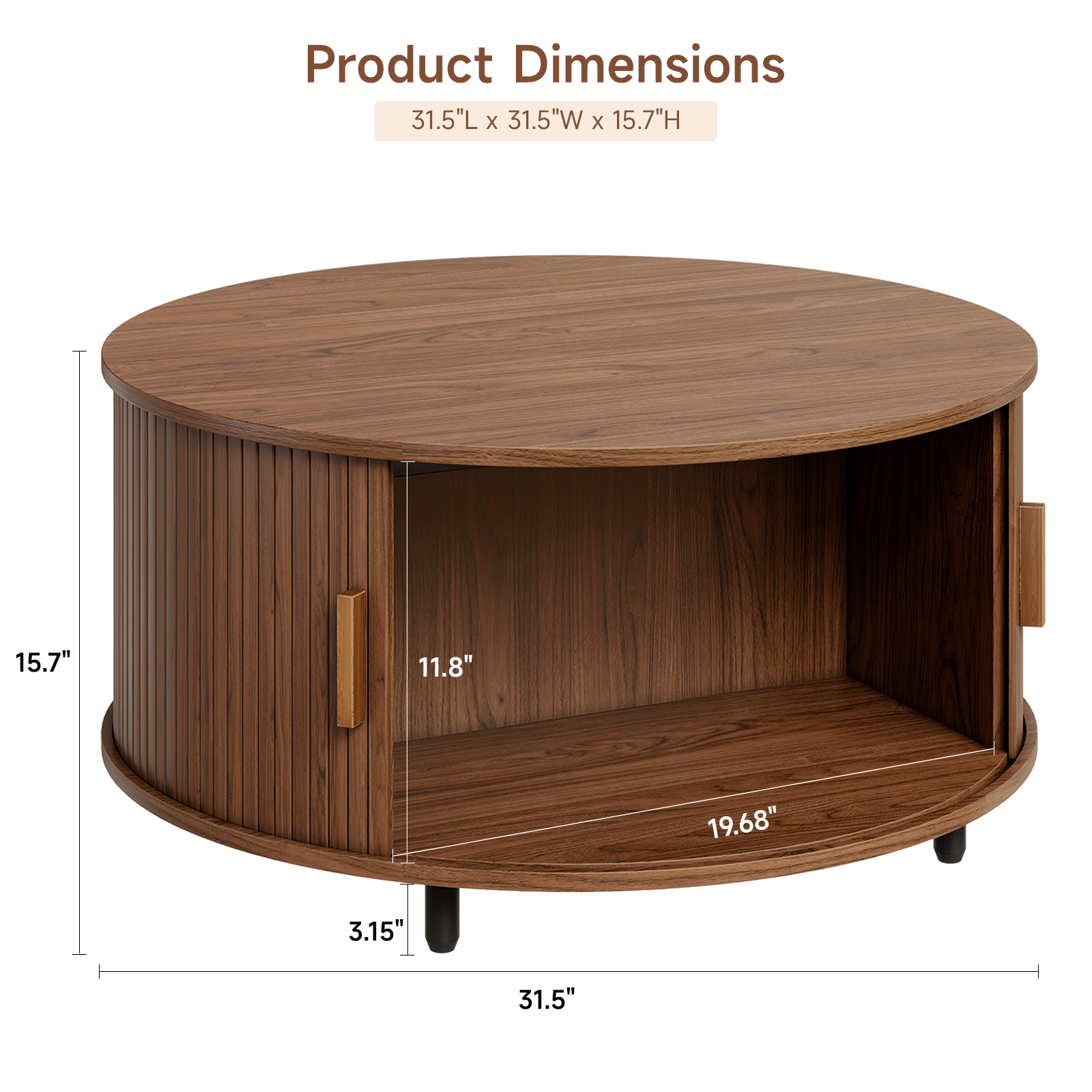 Round Coffee Table with Storag - Desk Setup Minimalist avaliação e preço