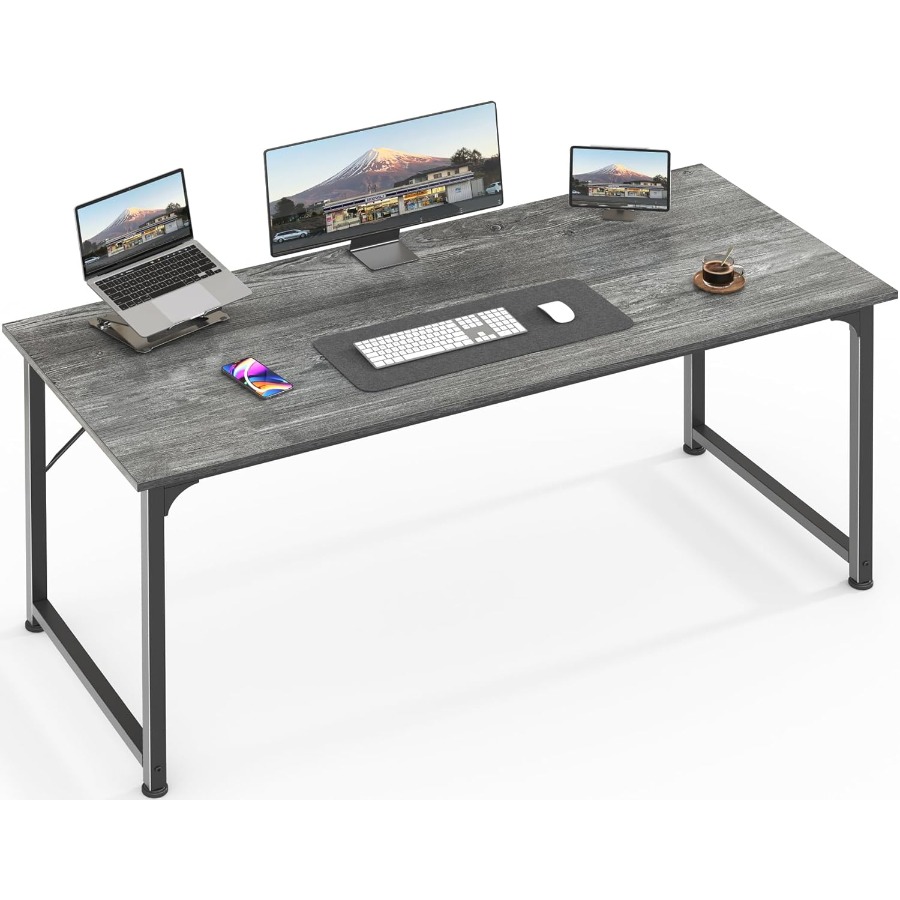 55 Inch Computer Desk for Home - Desk Setup Grey avaliação e preço