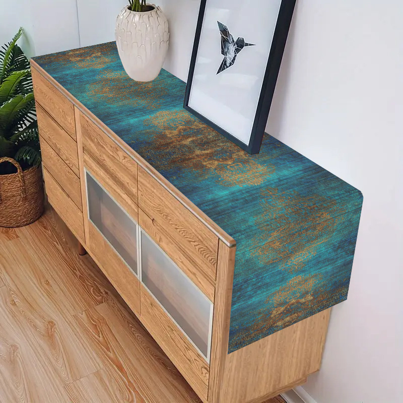 Dark Blue Retro Woven Table Ru - Desk Setup Dark avaliação e preço
