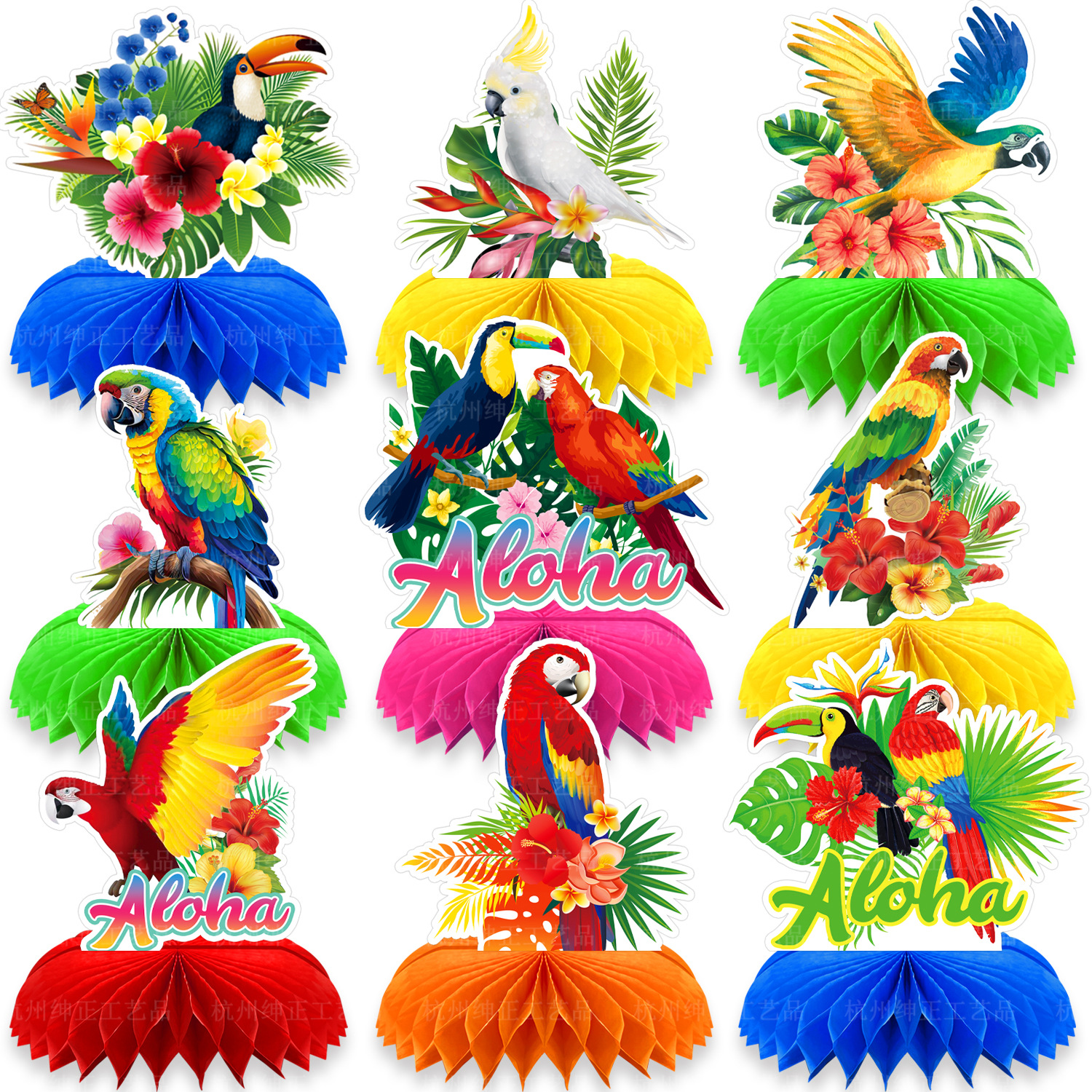 9Pcs Tropical Hawaii Theme Tou - Desk Setup Photo avaliação e preço