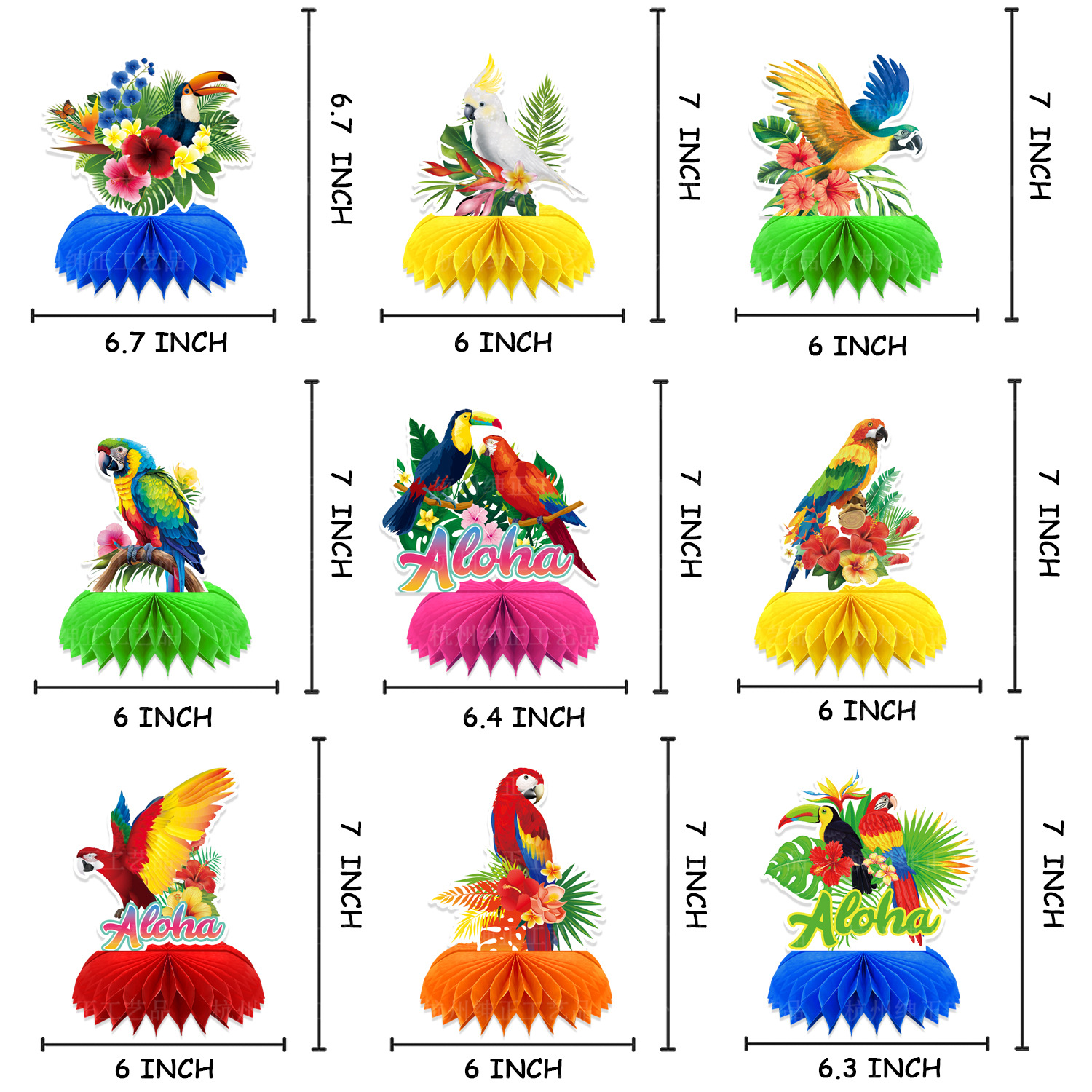 9Pcs Tropical Hawaii Theme Tou - Desk Setup Photo avaliação e preço