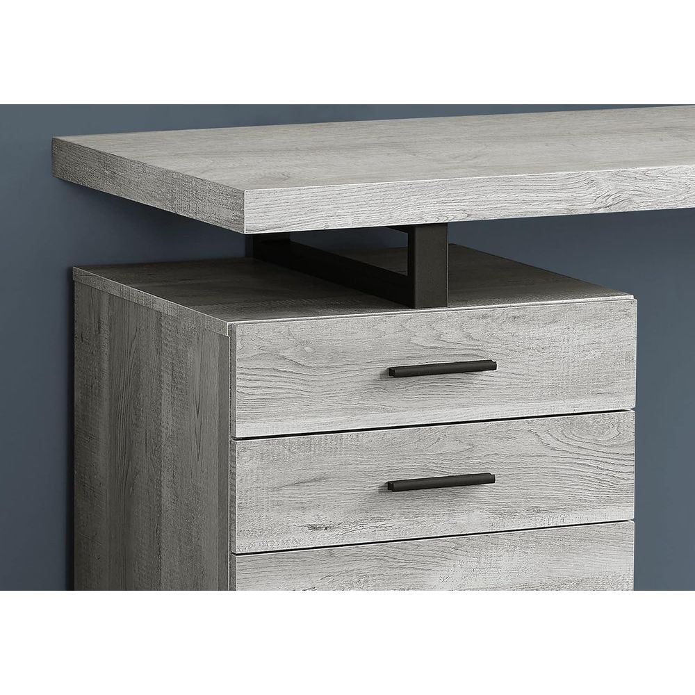 48 Grey Reclaimed Wood Desk wi - Desk Setup Grey avaliação e preço