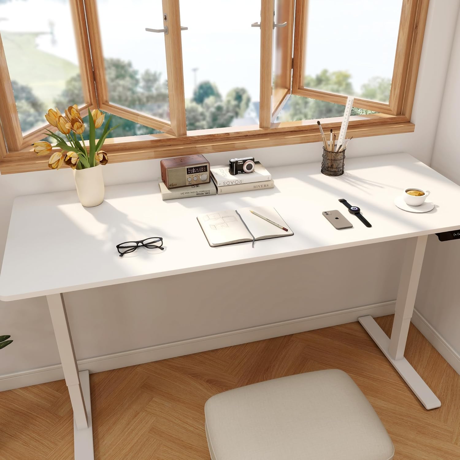 Large Electric Standing Desk w - Desk Setup Studio avaliação e preço