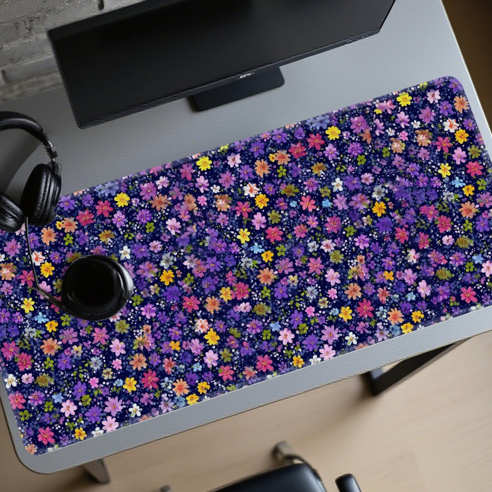 Floral Pattern Desk Mat Large  - Desk Setup Dark avaliação e preço