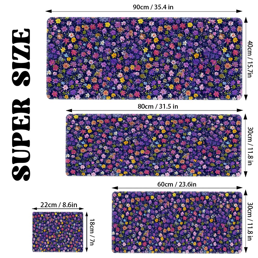 Floral Pattern Desk Mat Large  - Desk Setup Dark avaliação e preço
