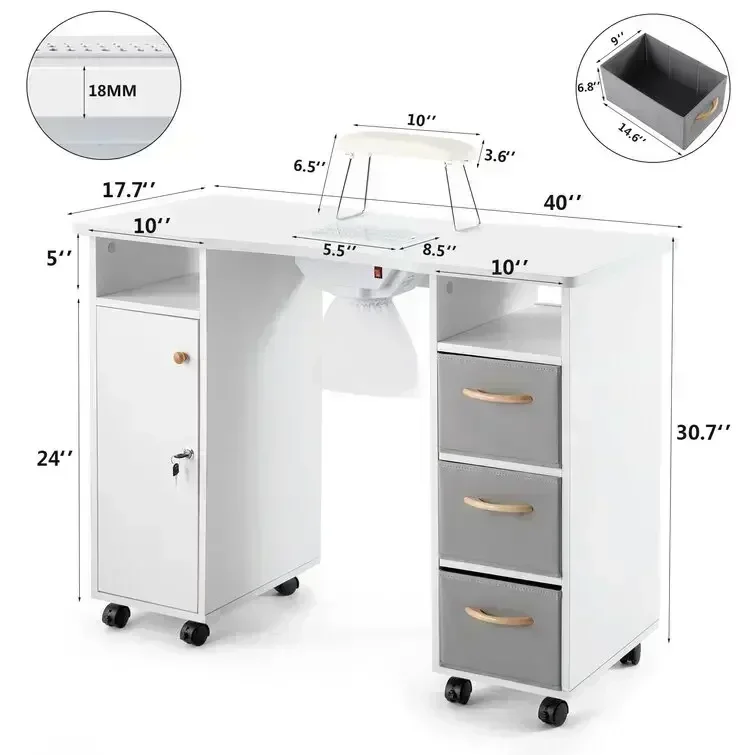-Modern Nail Tisch Tables And  - Desk Vanity Setup avaliação e preço