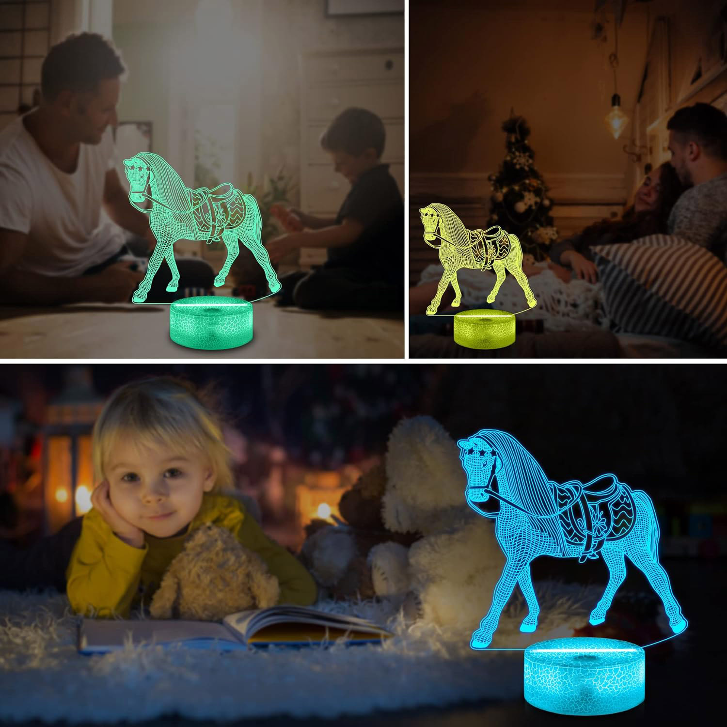 NEW Animal Horse 3D Night Lamp - Desk Setup Diy avaliação e preço