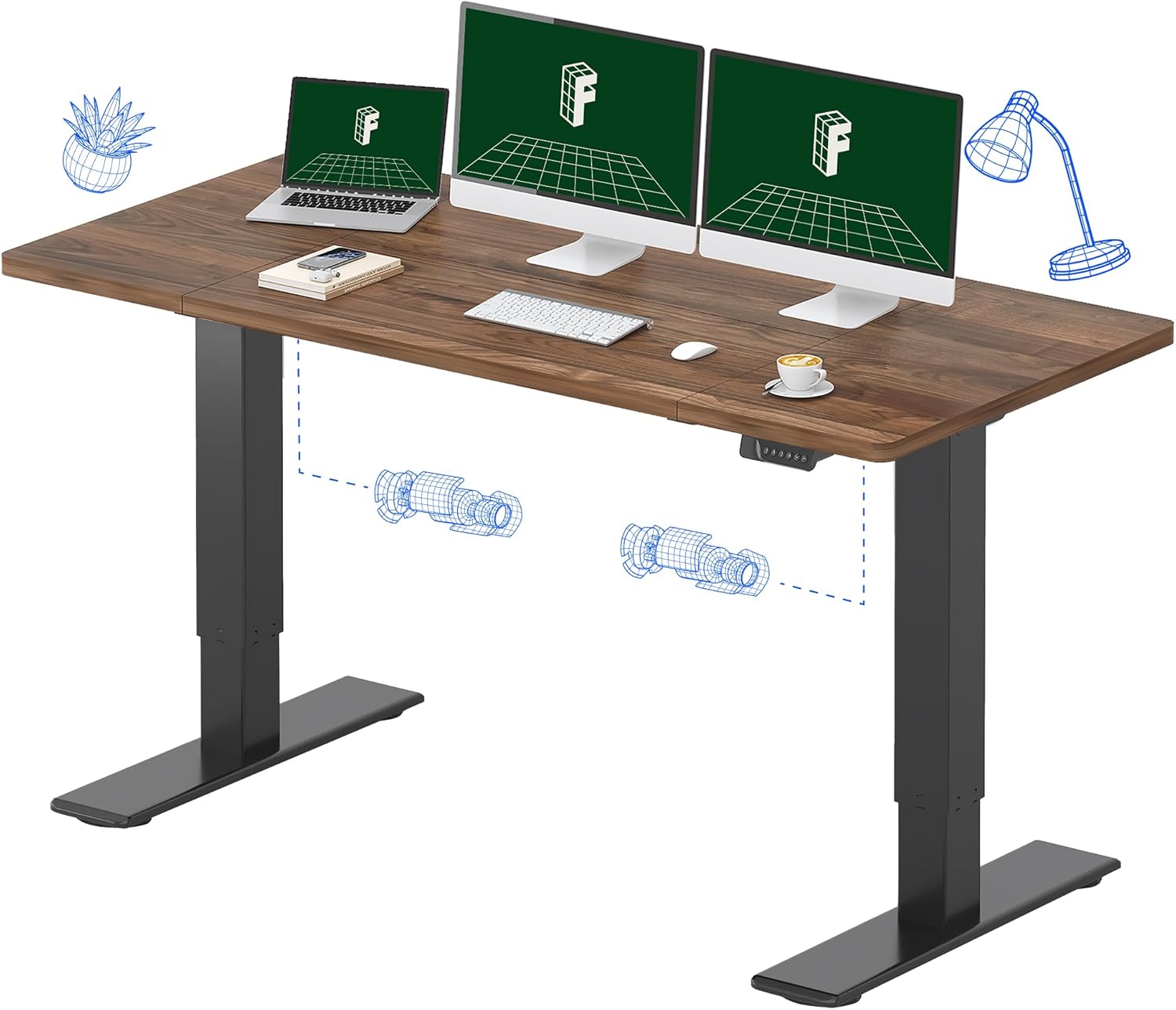 Large Electric Standing Desk w - Desk Setup Studio avaliação e preço