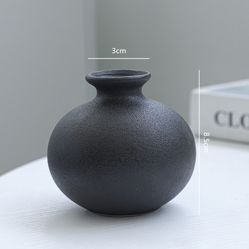 5Pcs Black Ceramic Vase Set Mo - Desk Setup Minimalist avaliação e preço