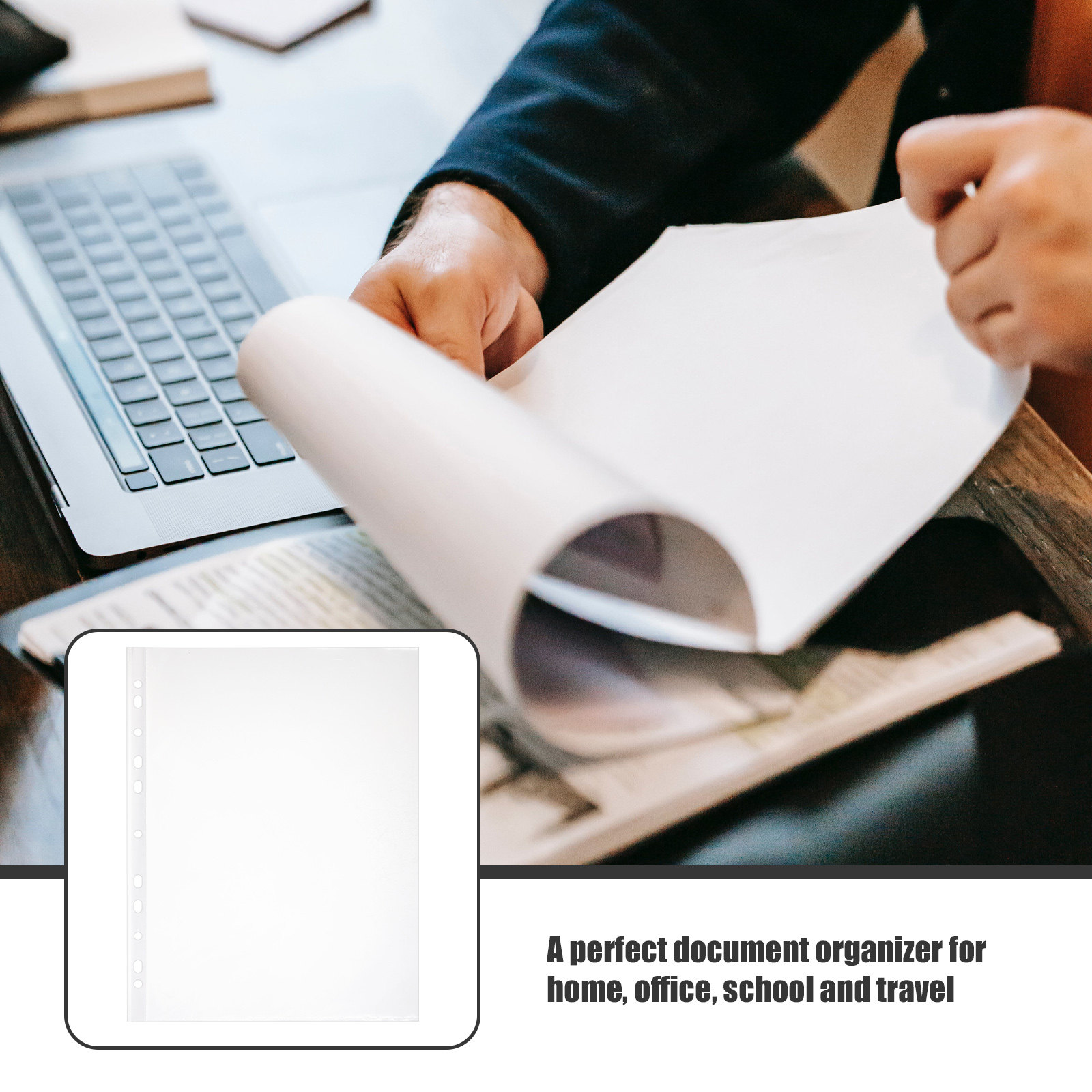 100Pcs Premium PP Page Protect - Desk Setup Photo avaliação e preço