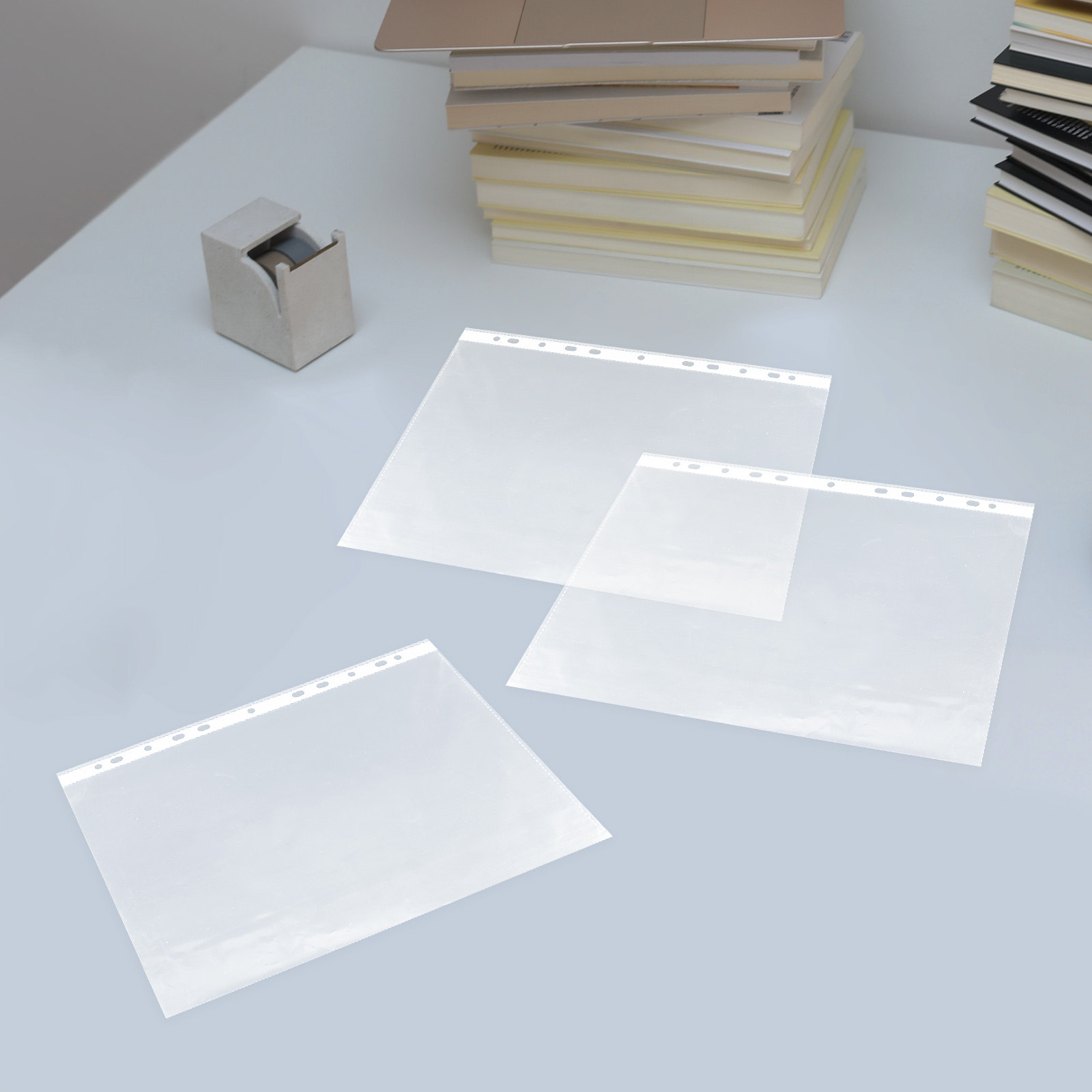 100Pcs Premium PP Page Protect - Desk Setup Photo avaliação e preço