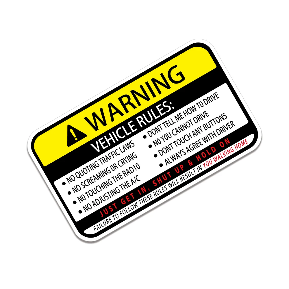 13x7.7cm Warning Words Car Sti - Desk Setup Ideas avaliação e preço
