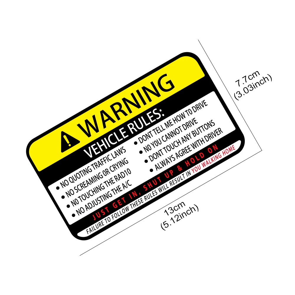 13x7.7cm Warning Words Car Sti - Desk Setup Ideas avaliação e preço