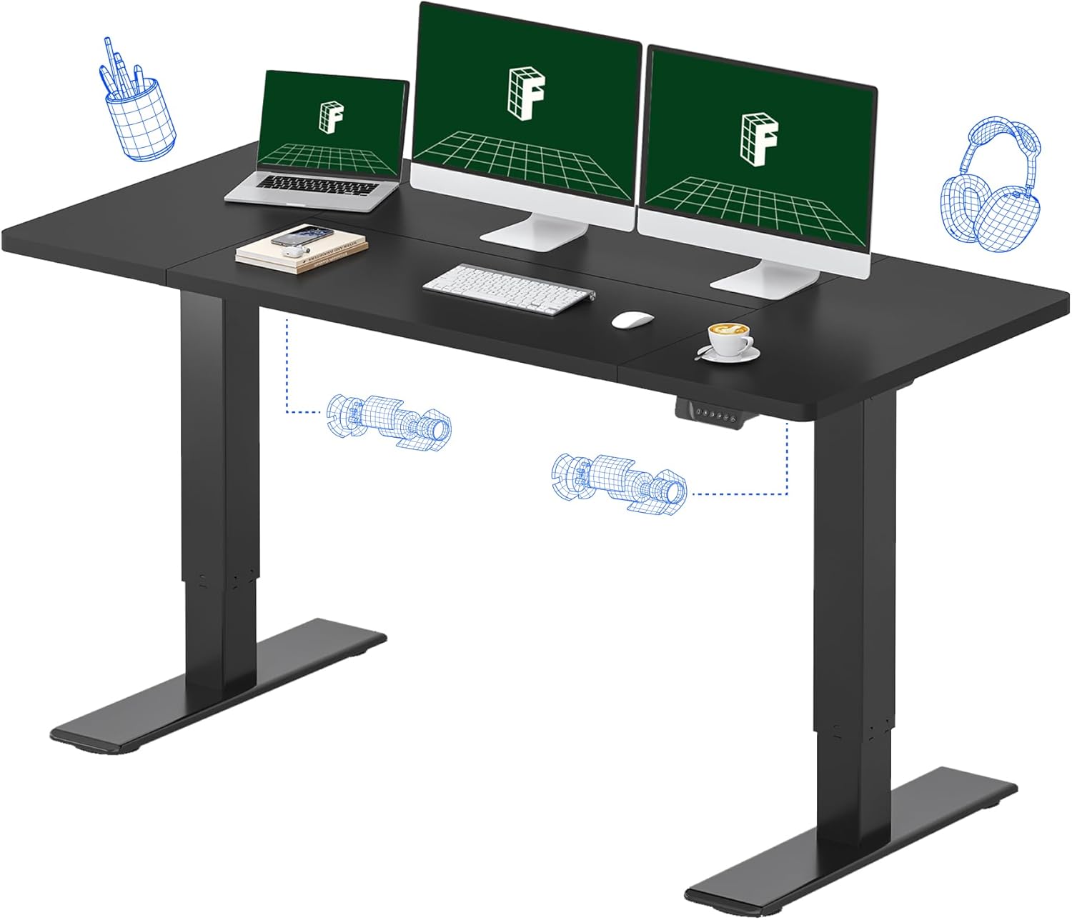 Electric Standing Desk with Du - Desk Setup Studio avaliação e preço
